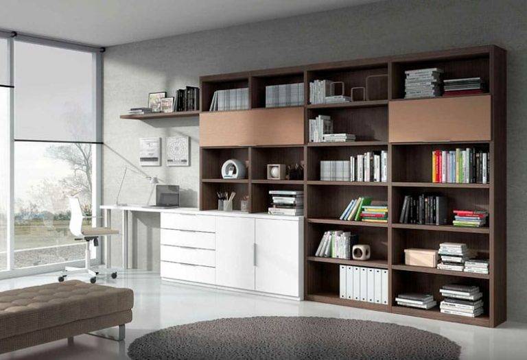 libreria con mesa incorporada ebano sonseca