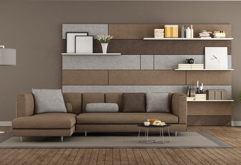 salón y estantería a medida