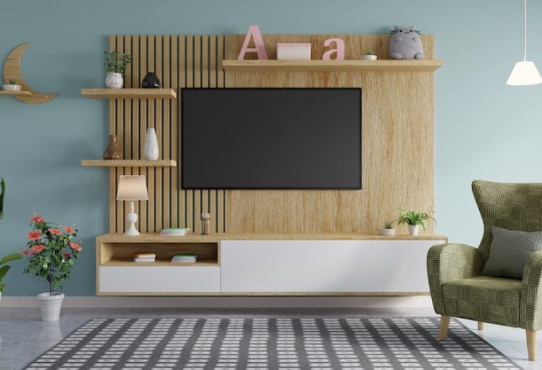 mueble para televisor de madera a medida